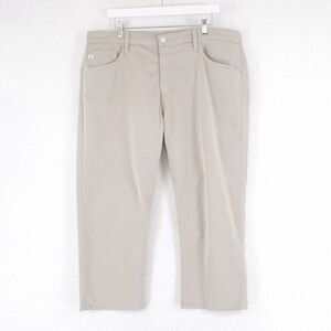 AG Adriano Goldsmied Everett Slim Straight Beige Cream Jeans 39/24 Mid Rise